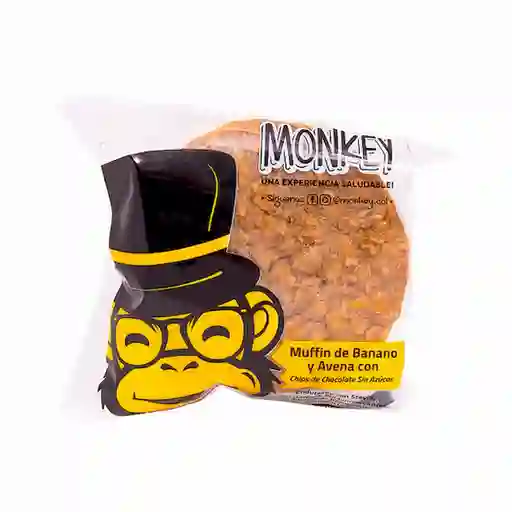 Monkey Muffin de Banano y Avena con Chips de Chocolate