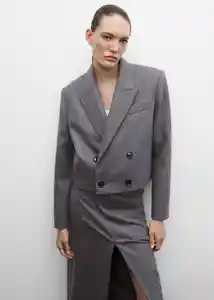 Blazer Americana Tyra Gris Talla XS Mujer Mango