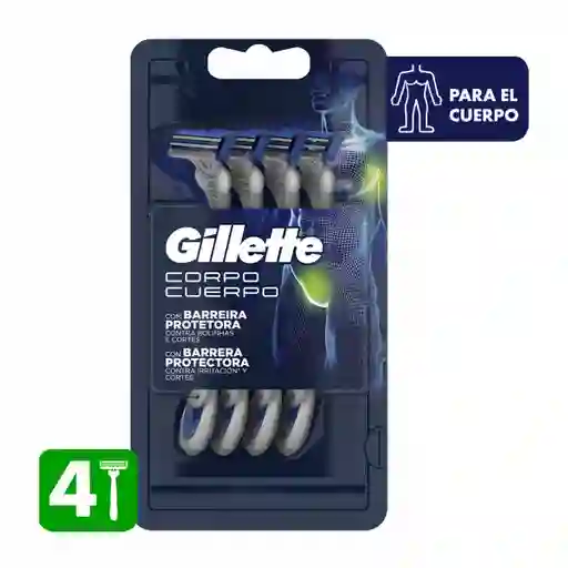Gillette Cuerpo máquinas de afeitar desechables 4 unidades