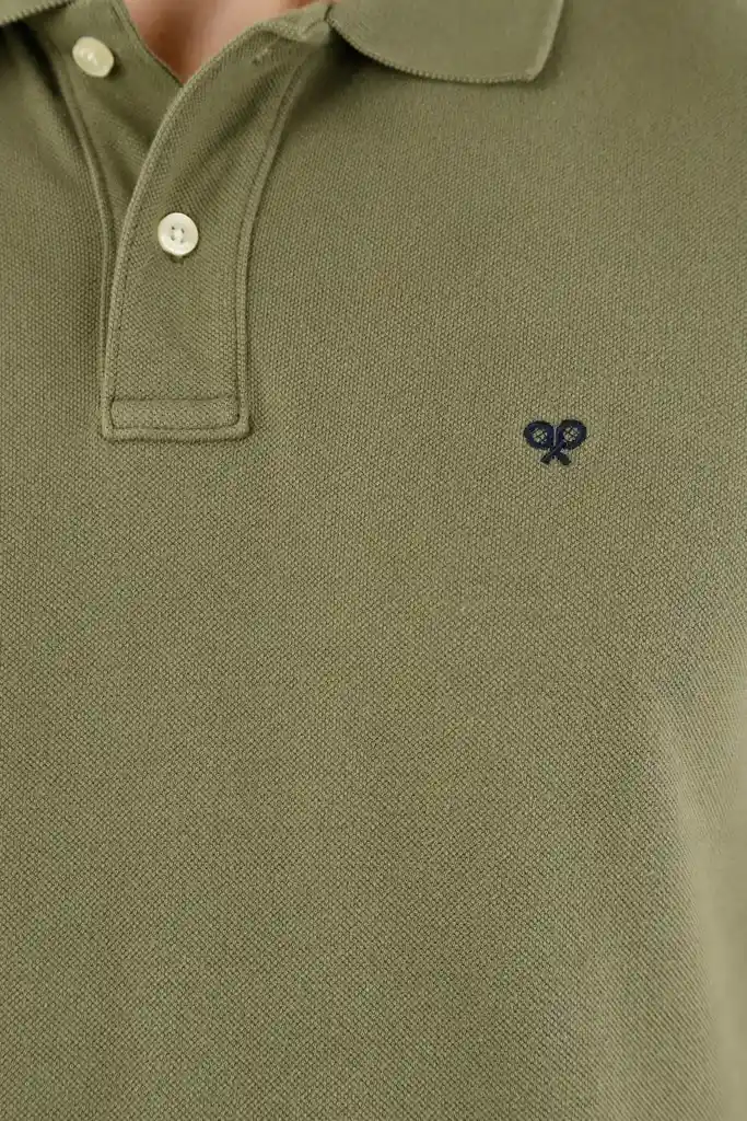 Polo Verde Con Raqueta Multicolor Para Hombre