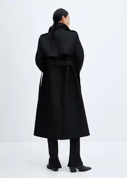 Abrigo Trench Chicago Negro Talla M Mujer Mango