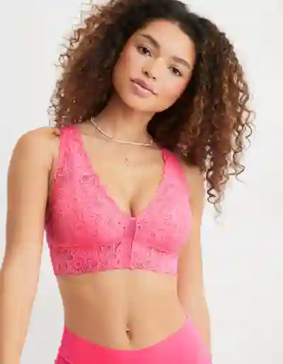 Top Bralette Aerie Rosado Talla Large American Eagle