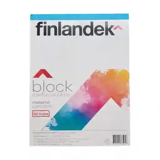Finlandek Block Carta Cuadros 50 Hojas