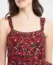 Vestido Corto Animal Print Wrap Rojo Salsa Oscuro S Chevignon