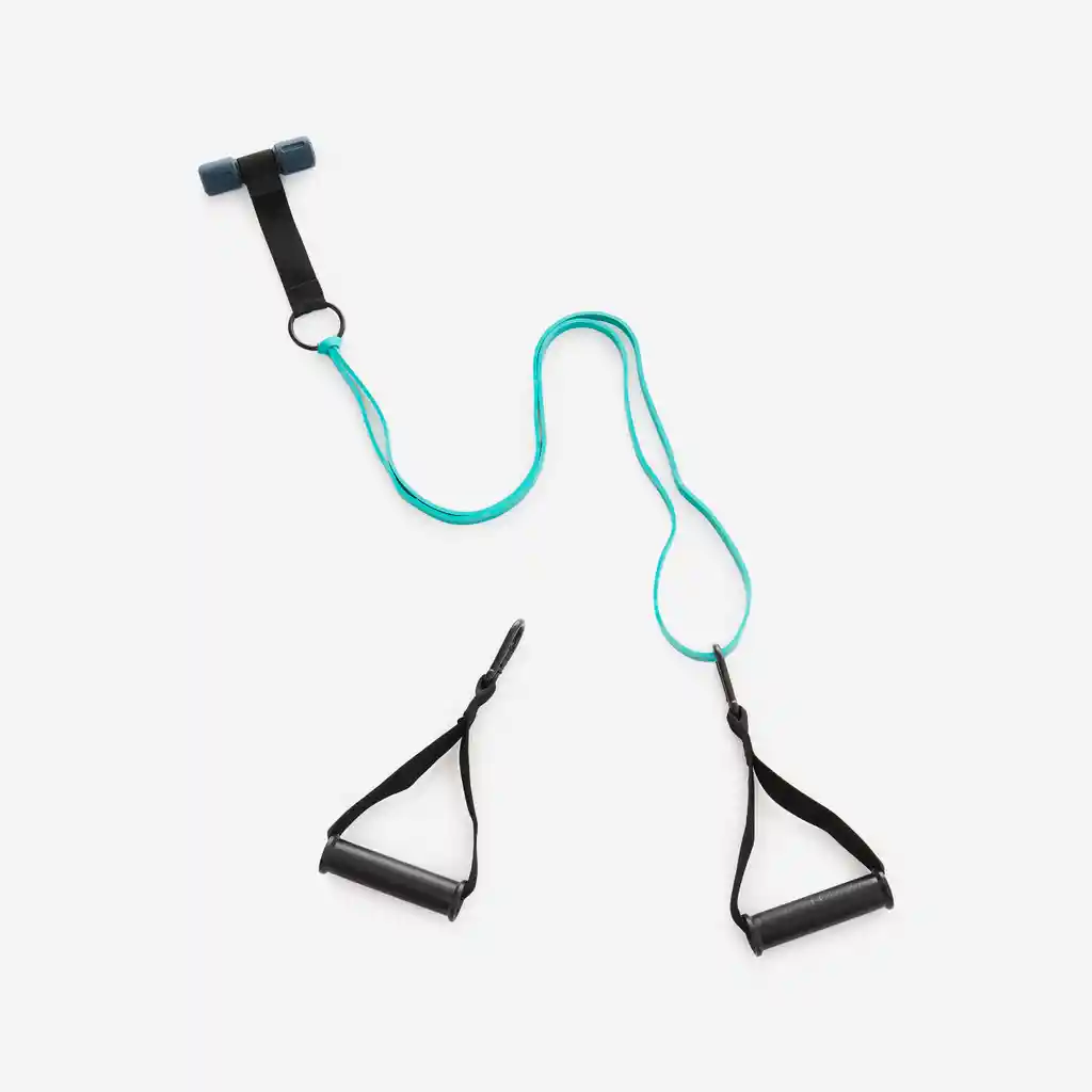 Kit Resistencia Musculación Agarraderas + Fijación Puerta + Banda Elástica