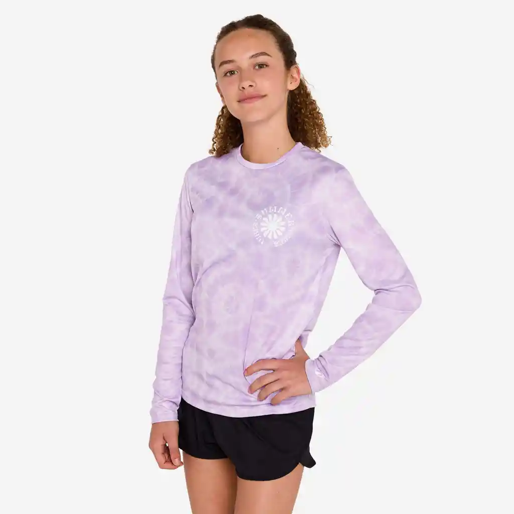 Camiseta de Protección Solar Uv Manga Larga Para Niños Olaian 100 - Lila