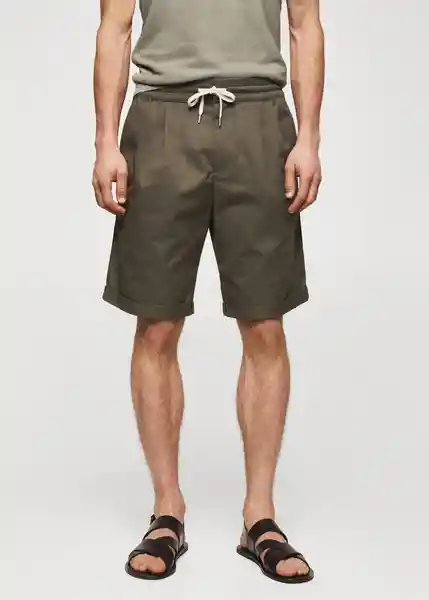 Bermuda Nello Khaki Talla 42 Hombre Mango