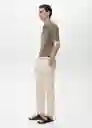 Pantalón Romelino Crudo Talla 42 Hombre Mango
