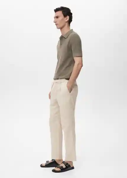 Pantalón Romelino Crudo Talla 42 Hombre Mango