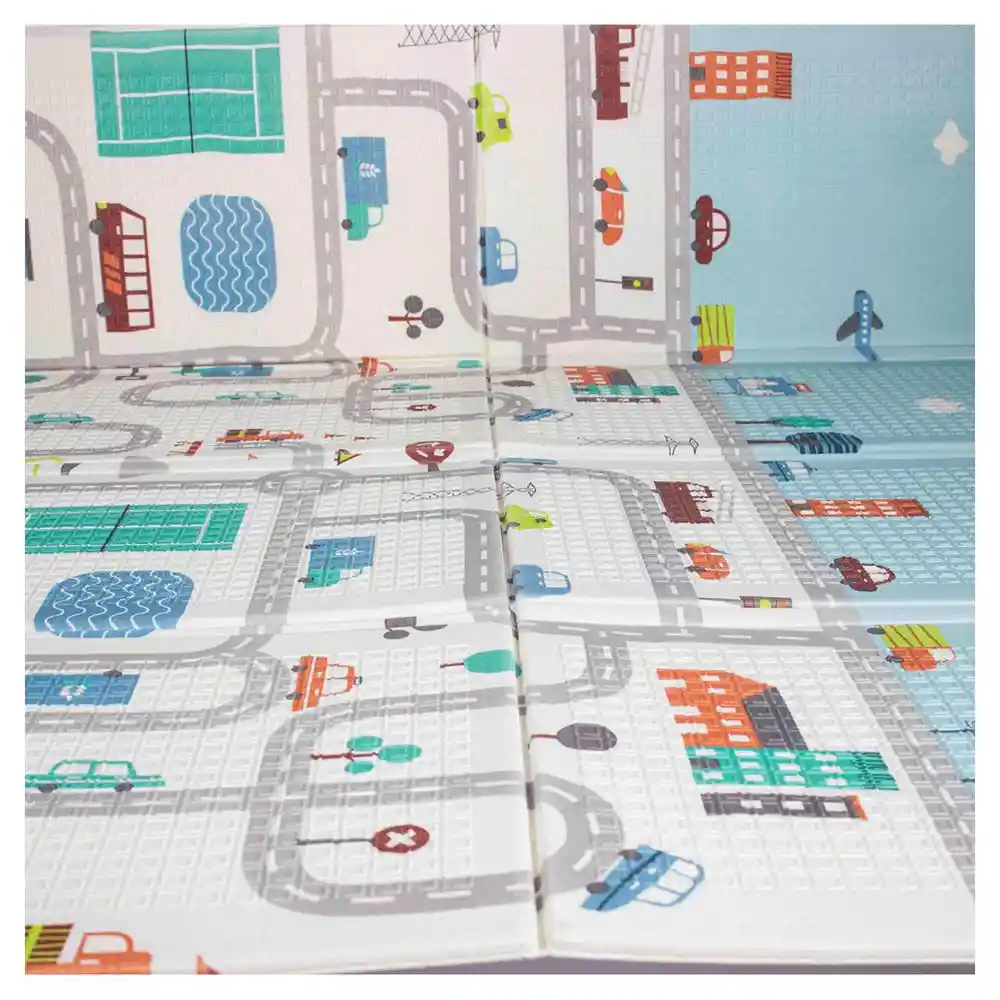 Tapete Bebe Alfombra Plegable Doble Faz Fox/cars Bebesit Xpe2023b