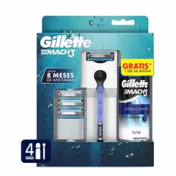 Gillette Kit Máquina Recargables y Gel para Afeitar Mach 3
