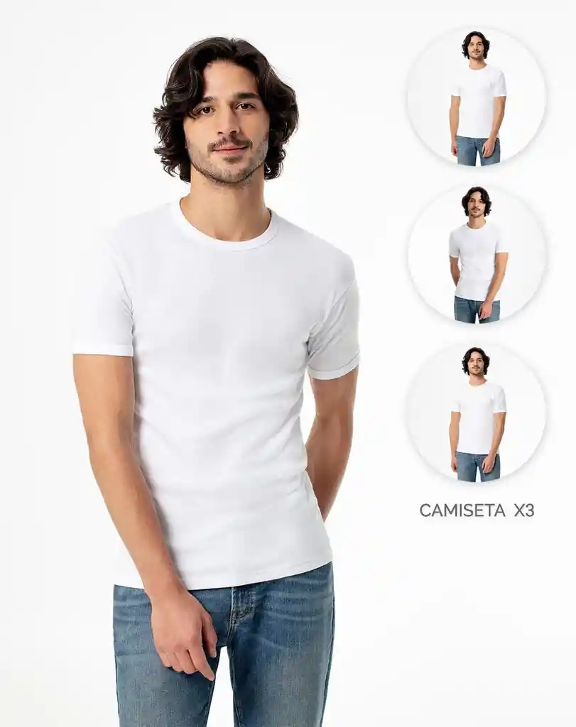 Trio de Camiseta Manga Corta en Algodón Hercules X3 Gef