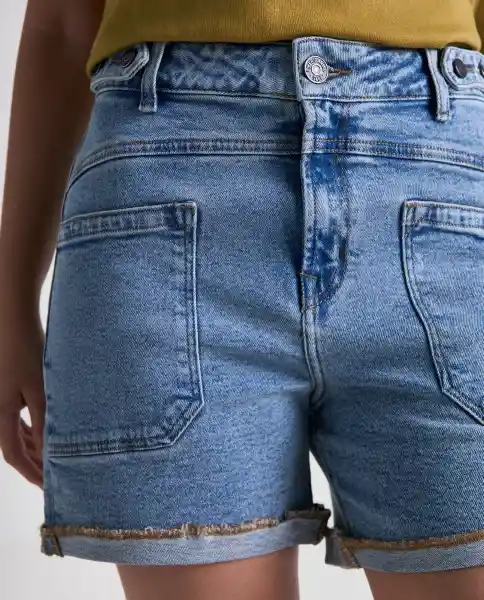 Bermuda Short Mujer Azul Talla 10 359G004_AZU174021 Americanino