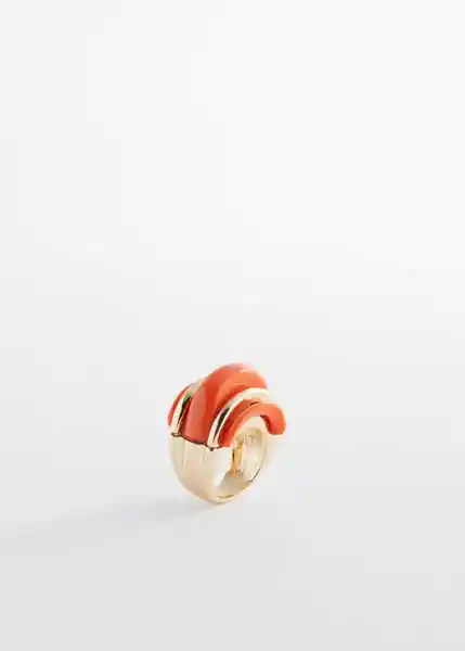 Anillo Marina Coral Talla M Mujer Mango