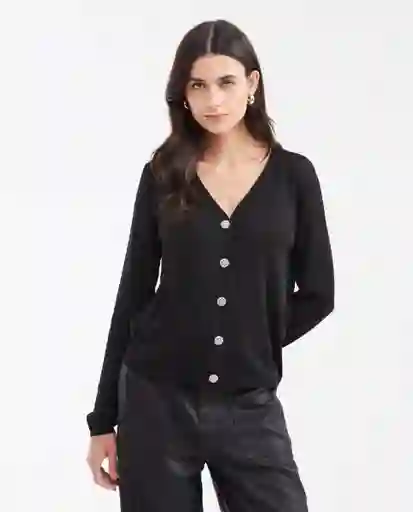 Cardigan Tejido Party Negro Sombrio Ultraoscuro M Chevignon