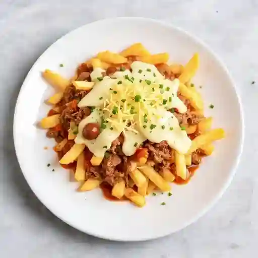 Salchipapa mixta pequeña