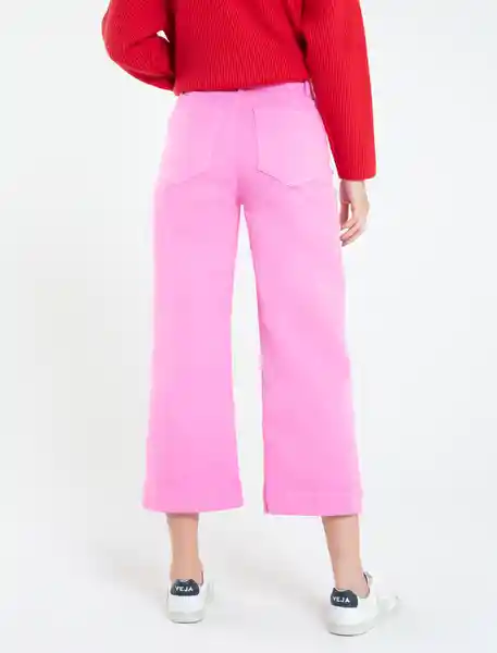 Pantalón Castri Mujer Rosa Begonia Medio Talla 12 Naf Naf