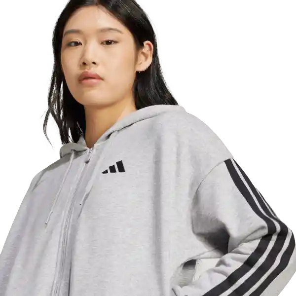 Adidas Chaqueta 3S Ft Fz Hd Lifestyle Mujer Gris Talla L