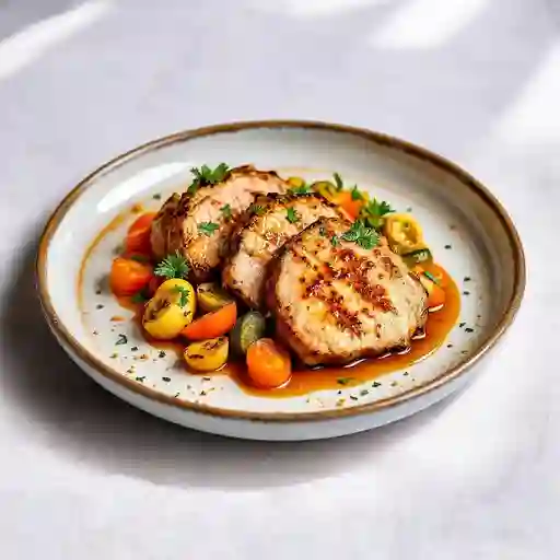 Lomo De Cerdo En Vegetales