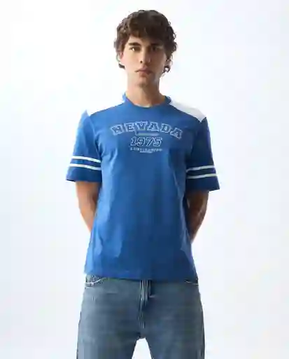 Camiseta Hombre Azul Talla L 841G007_AZU194039 Americanino