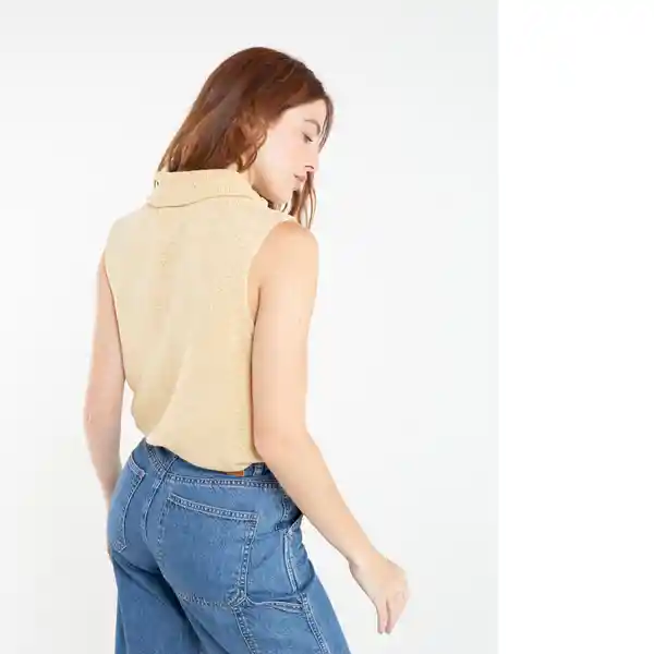  Saco Tejido Daniela Mujer Beige Hoja Claro Talla L Naf-Naf 