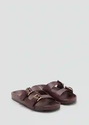 Sandalias Square Burdeos Talla 37 Mujer Mango