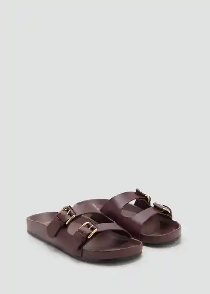 Sandalias Square Burdeos Talla 37 Mujer Mango