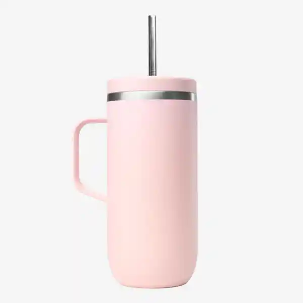 Qwetch Vaso Cold Cup Con Asa Isotérmico Rosado 600 mL