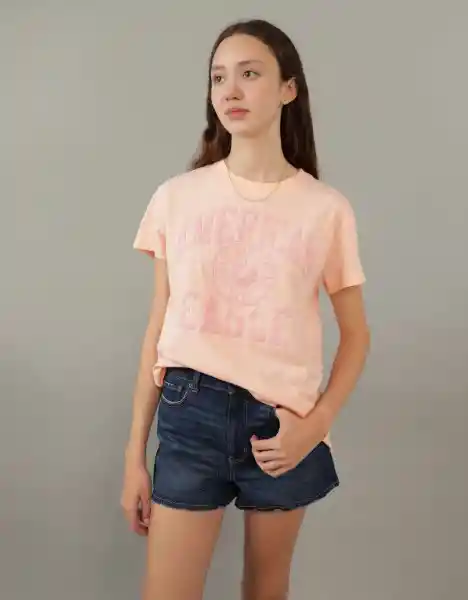 Camiseta Mujer Rosado Talla SMALL American Eagle