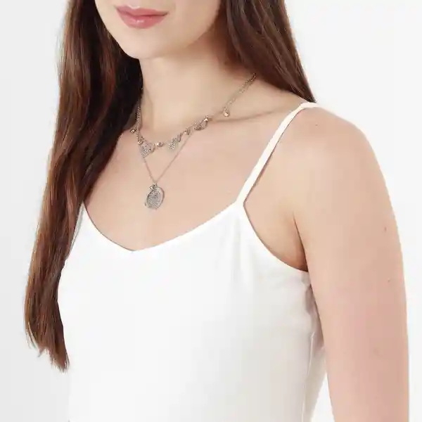 Camiseta Cuello V Manga Tiras Blanco Talla S 726580