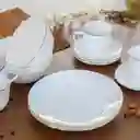 Vajilla Vitrocerámica Borde Dorado 4 Puestos 16 Piezas