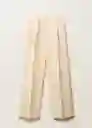 Pantalón Brera Vainilla Talla 38 Mujer Mango