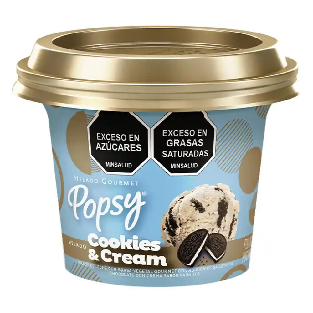 Helado Popsy Cookie & Cream (60 Gr)