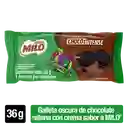 MILO Choco Intense galleta de chocolate rellena con crema de Milo x 36g