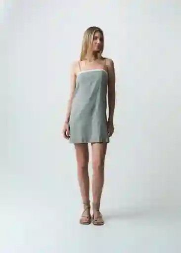 Vestido Liken Verde Calma Medio Talla M 472G377 Naf Naf