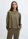 Buzo Sudadera Pique Khaki Talla S Mujer Mango