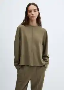 Buzo Sudadera Pique Khaki Talla S Mujer Mango