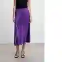 Falda Plisado Morado Talla 24 Mujer Mango