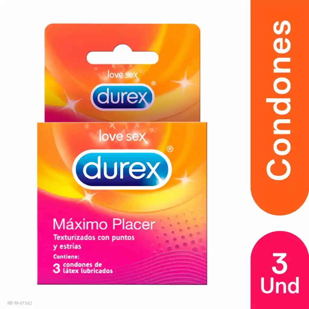 Durex Condones Máximo Placer X 3 Und