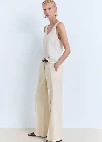 Pantalón Carlos Crudo Talla 38 Mujer Mango