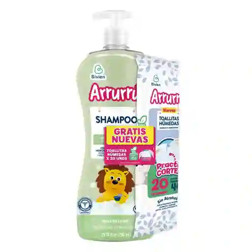Shampoo Arrurru Cabello Claro Gratis Toallas Humedas X 20 Und