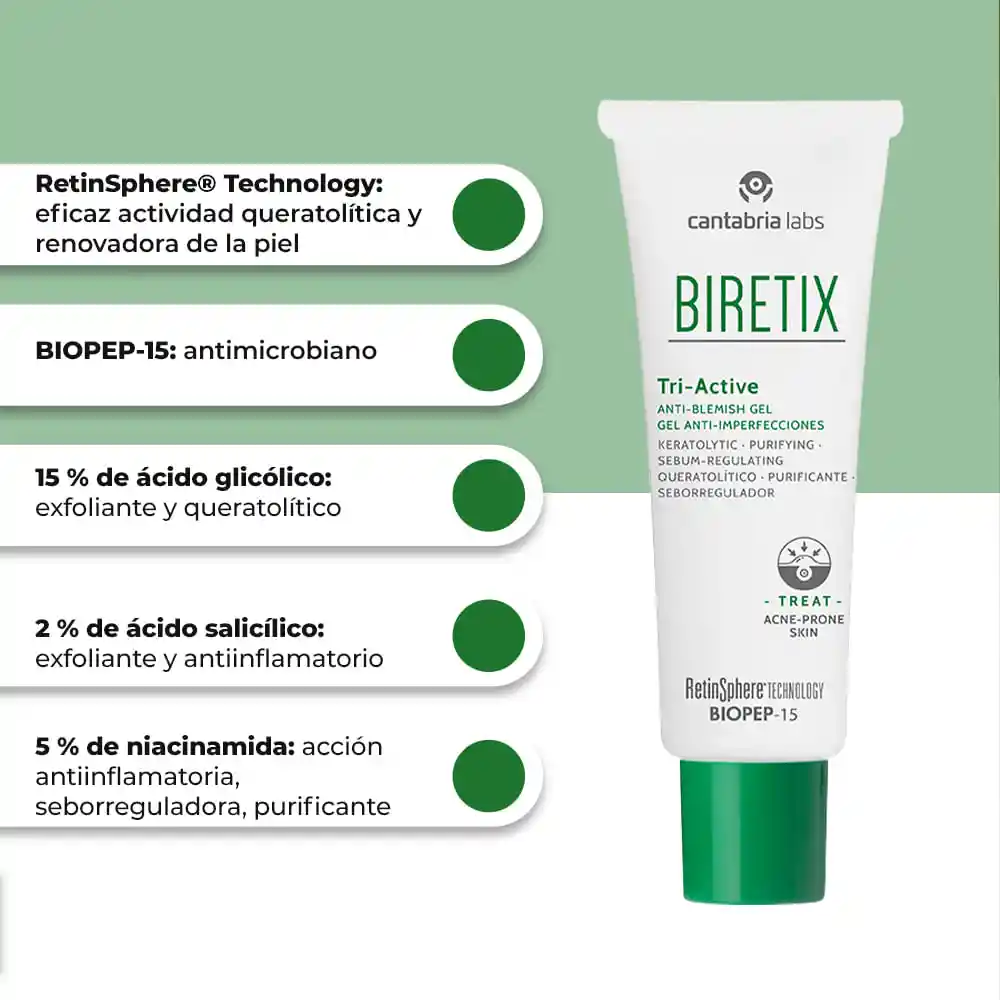 Biretix Gel Facial Anti Imperfecciones Tri-Active