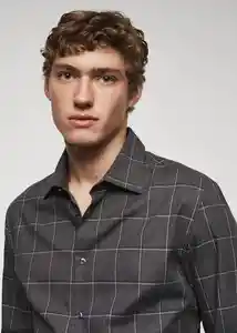 Camisa Roma Gris Talla L Hombre Mango