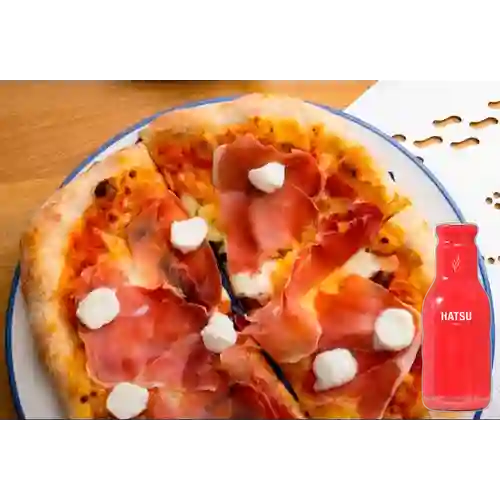 Combo Pizza de Salmón Ahumado + Hatsu Rojo 400 ml