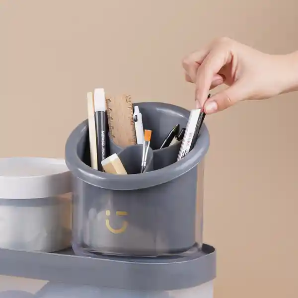 Organizador 3 Compartimentos Silver Gray Gris Oscuro Miniso