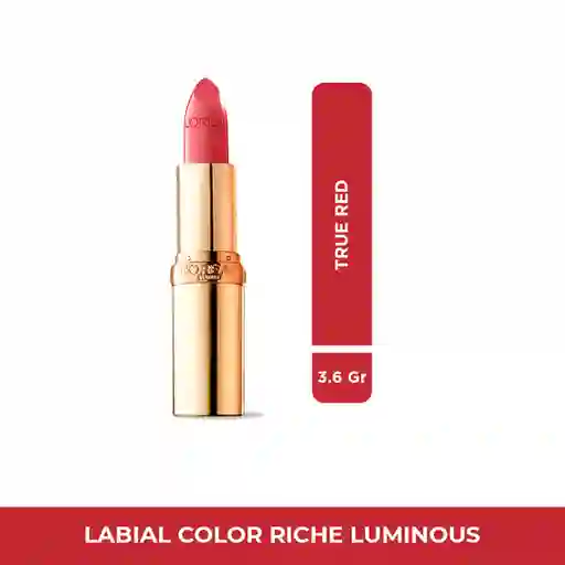 Labial L’Oréal Paris Colour Riche Luminous True Red 3.6 gr