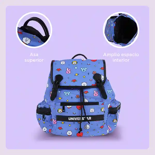Maleta Multi Print Bt21 Azul Miniso