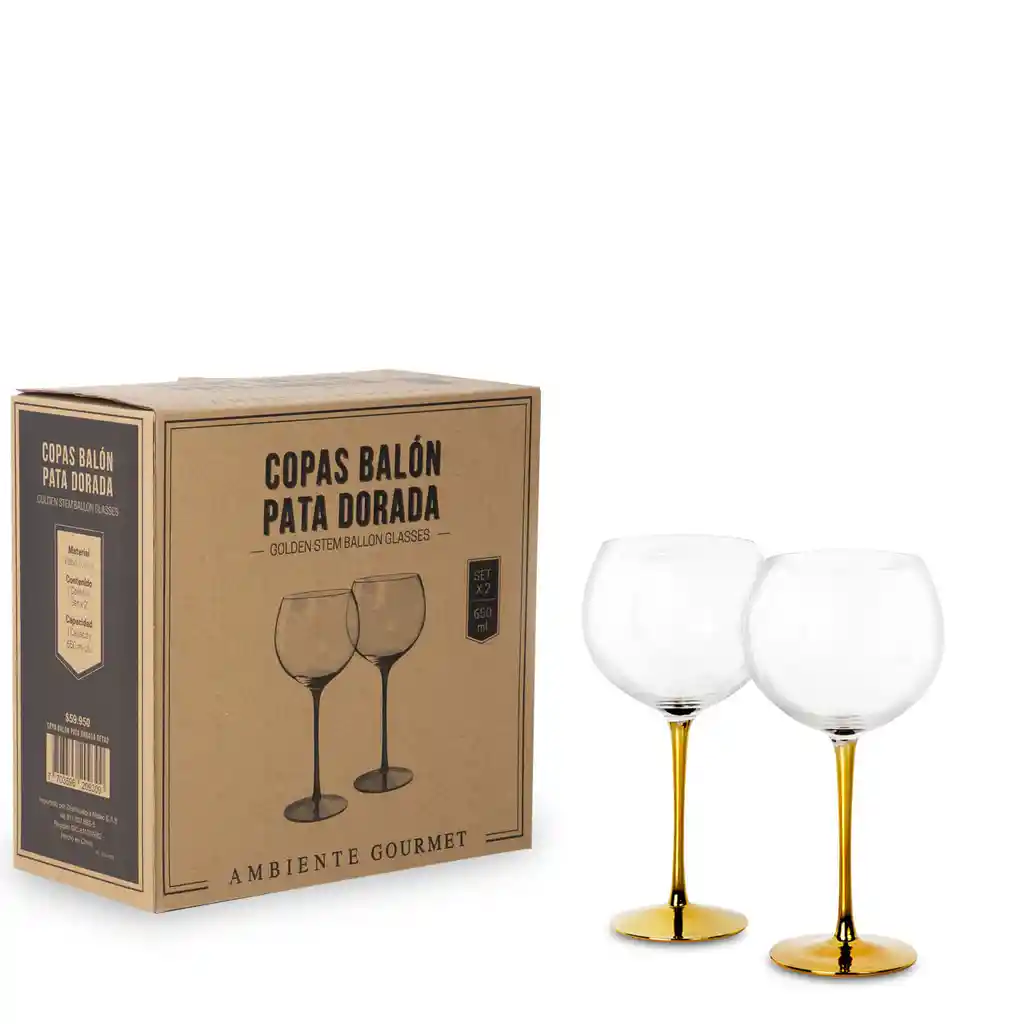 Copa Balón Pata Dorada Ambiente Gourmet