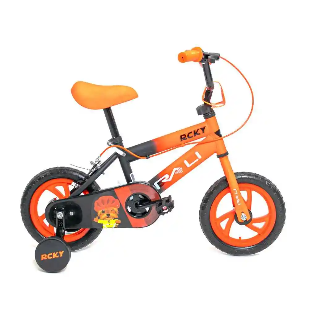 Bicicleta Niño Rcky 12" Negro/naranja Rali