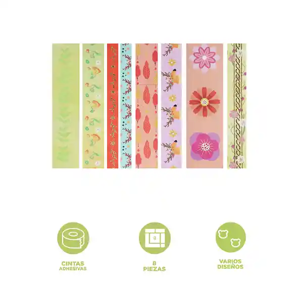 Set de Cinta Con Estampado Rollo Serie Miniso